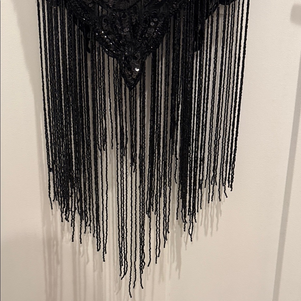 ASOS Edition Black Sequin Fringe Dress - Picture 4 of 7